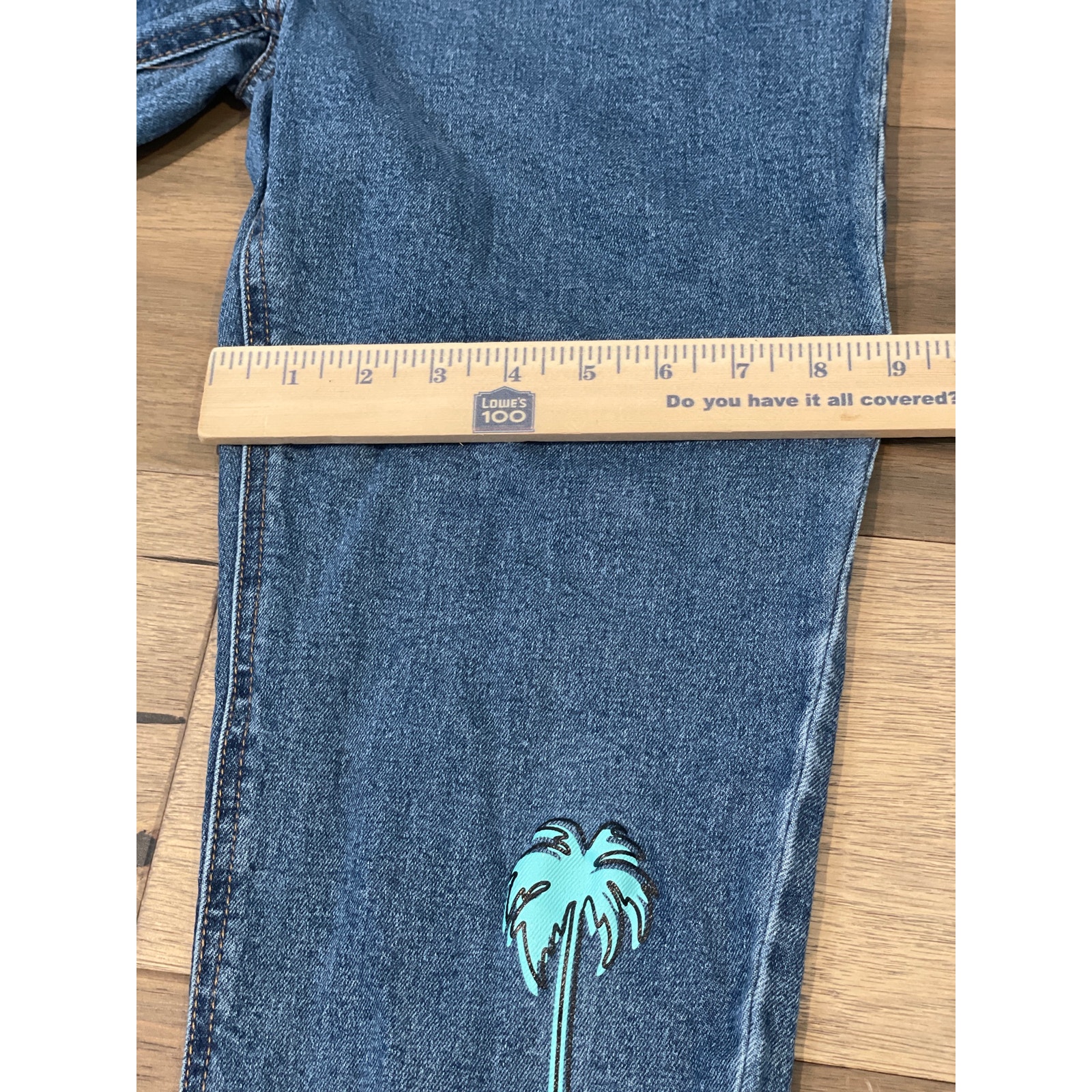 Barbie Cotton Jeans Size 18 Blue Black Barbie Themed Decals — image 6 of 8